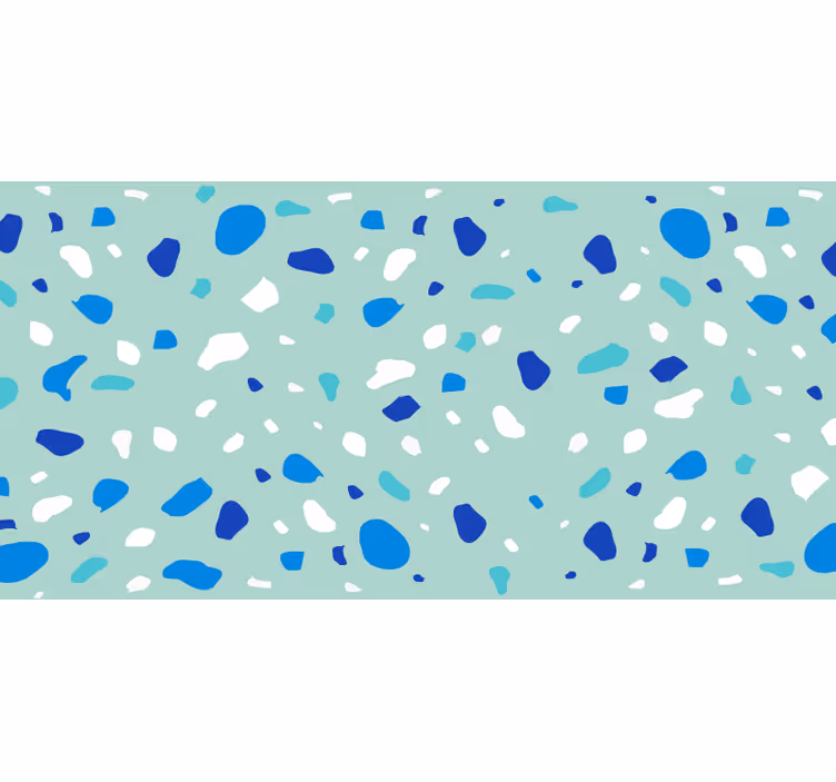 Banyo stor perde mavi tonlarda terrazzo - TenStickers