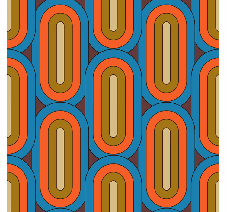 Klasik stor perde retro yuvarlak mavi - TenStickers
