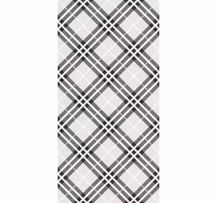 Klasik stor perde siyah beyaz İskoç tartan - TenStickers