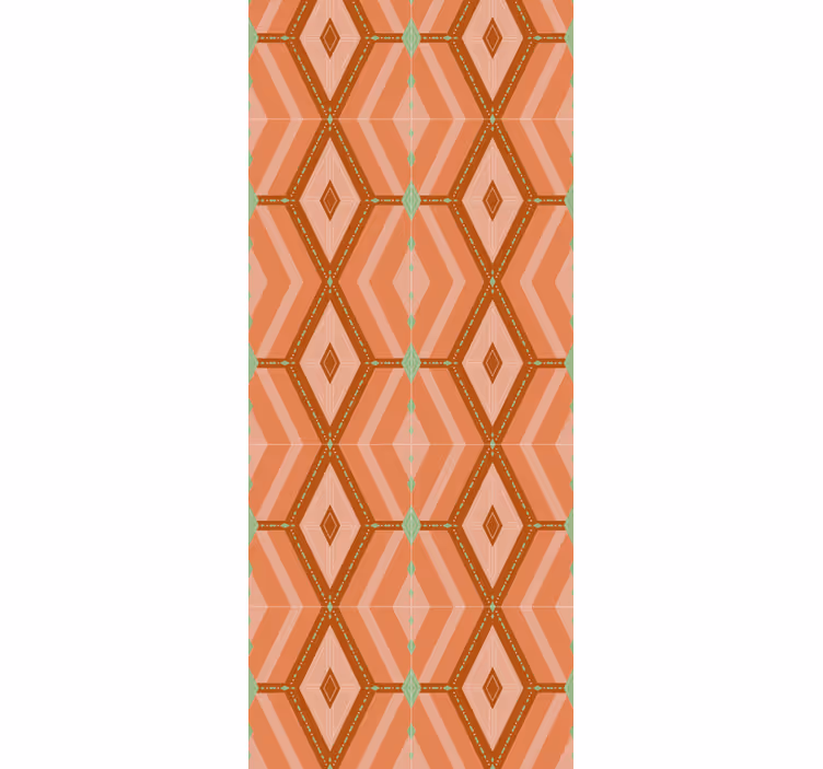 Klasik stor perde 30'lar sonbahar tonları geometrik - TenStickers