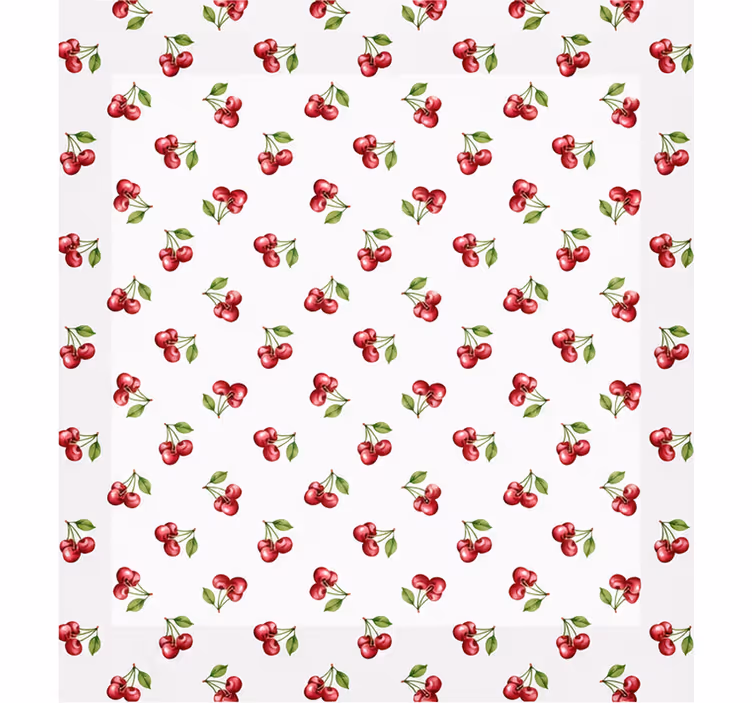 Ana yatak odası stor perde 180x180 kiraz desenli - TenStickers