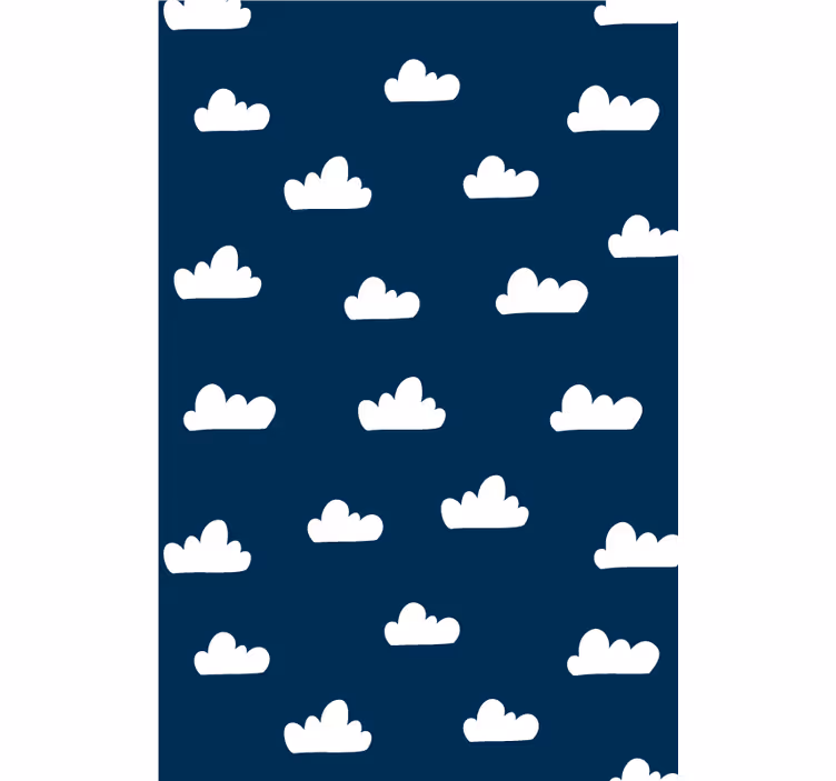 Koyu mavi arka plan bulut Stor perde - TenStickers