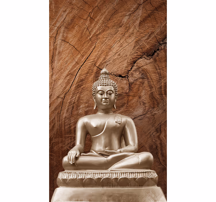 Ahşap buda zen kahverengi Stor perde - TenStickers