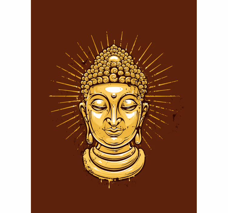Altın buda sillouhette zen Stor perde - TenStickers