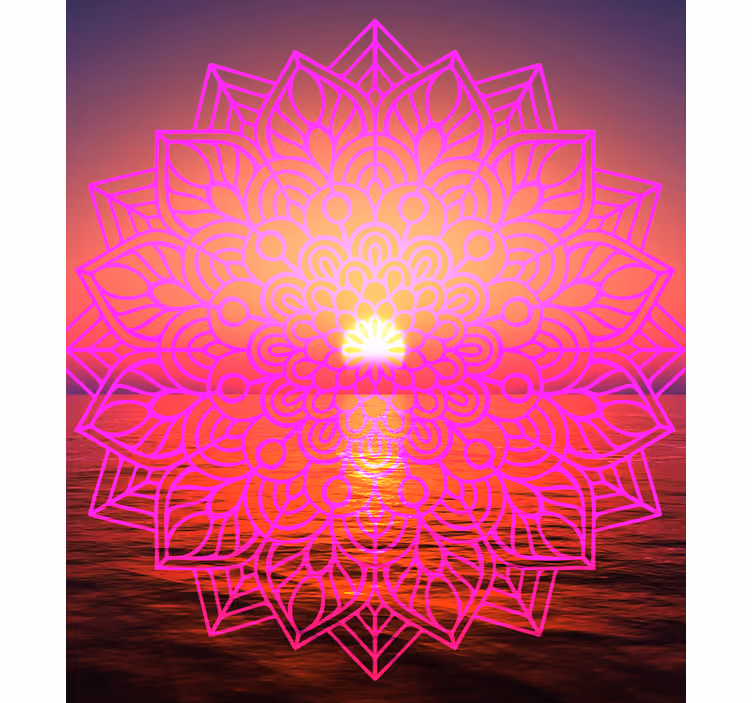 Güneşli mandala zen oturma odası Stor perde - TenStickers