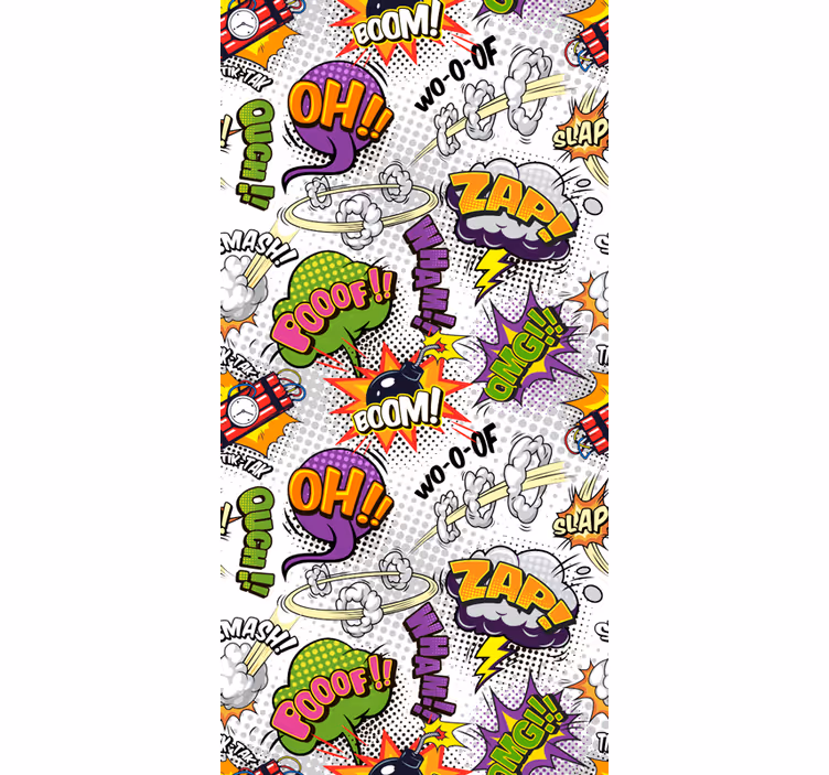 Komik ses efektleri eğlenceli stor perde - TenStickers