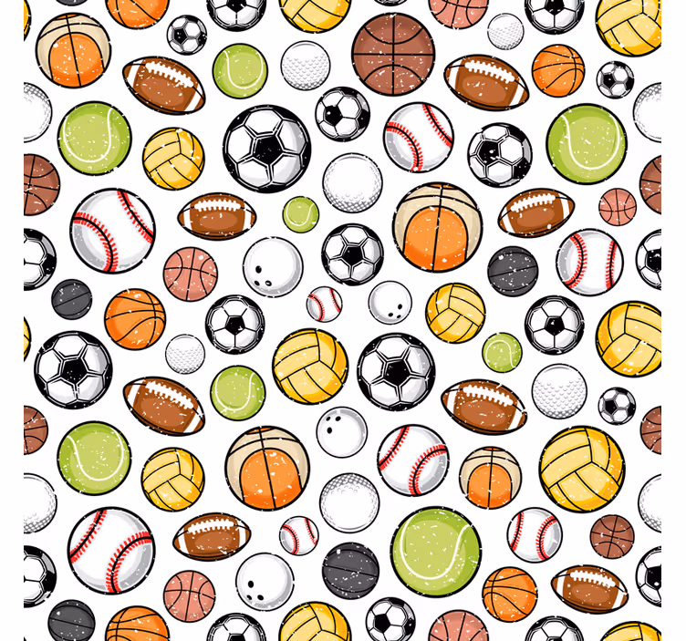 çeşitli top ekipmanları spor stor perde - TenStickers