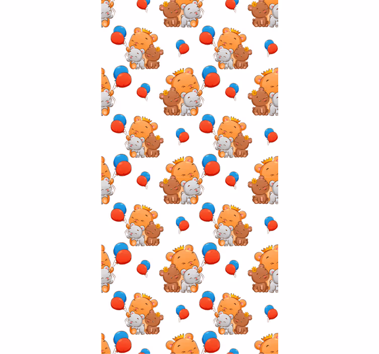 Dost canlısı ayılar deseni bebek odası stor perde - TenStickers