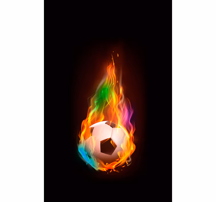 çok renkli ateş topu futbol Stor perde - TenStickers
