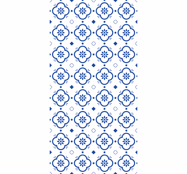 Mavi fayans efekti desen Stor perde - TenStickers