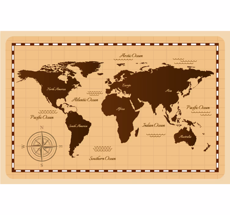 Atlas vintage dünya haritası Stor perde - TenStickers