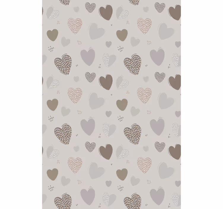 Gri desen romantik stor perde - TenStickers