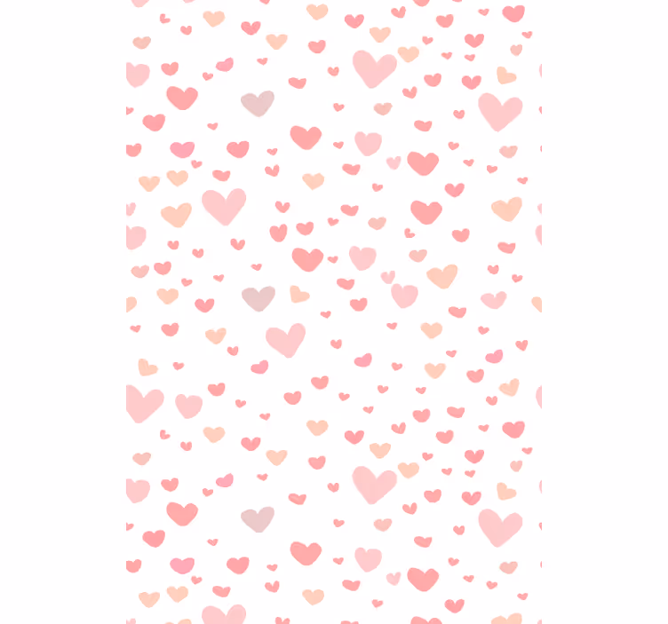 Pembe kalpler romantik Stor perde - TenStickers