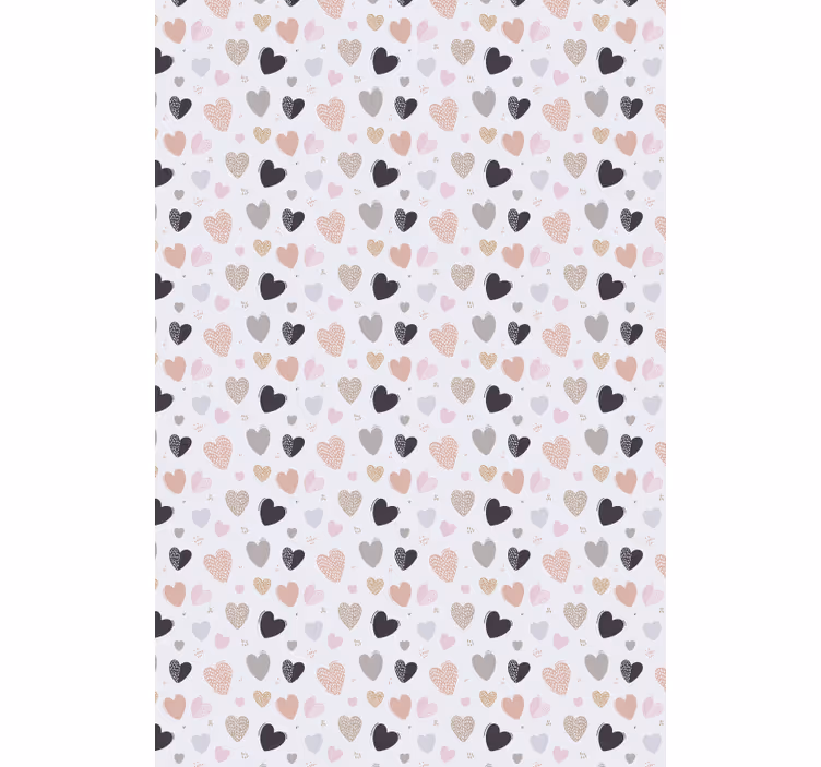 Pastel desen romantik stor perde - TenStickers