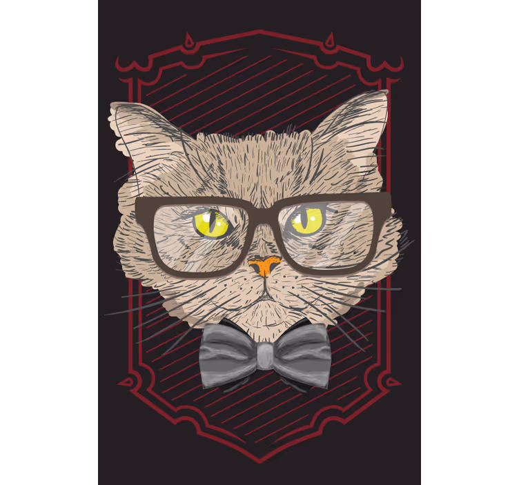 Kedi ile gözlük eğlenceli Stor perde - TenStickers
