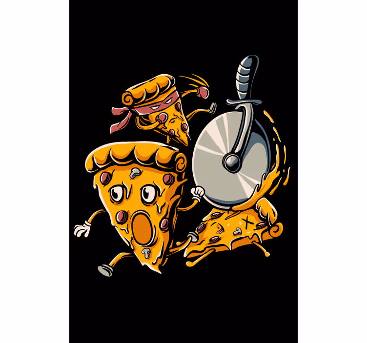 Pizza eğlenceli yemek odası Stor perde - TenStickers