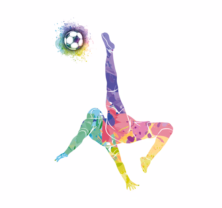 Suluboya futbolcu spor Stor perde - TenStickers