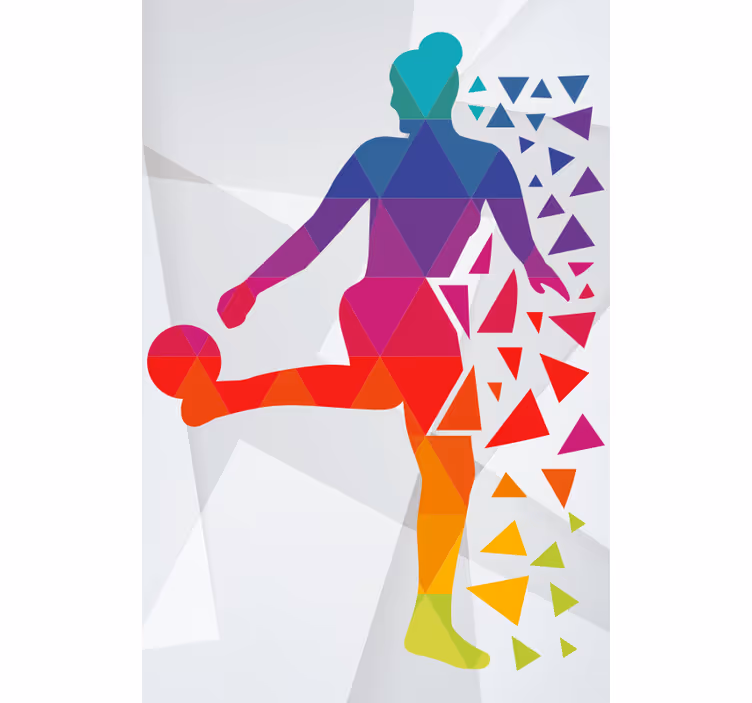 Geometrik futbolcu spor stor perde - TenStickers