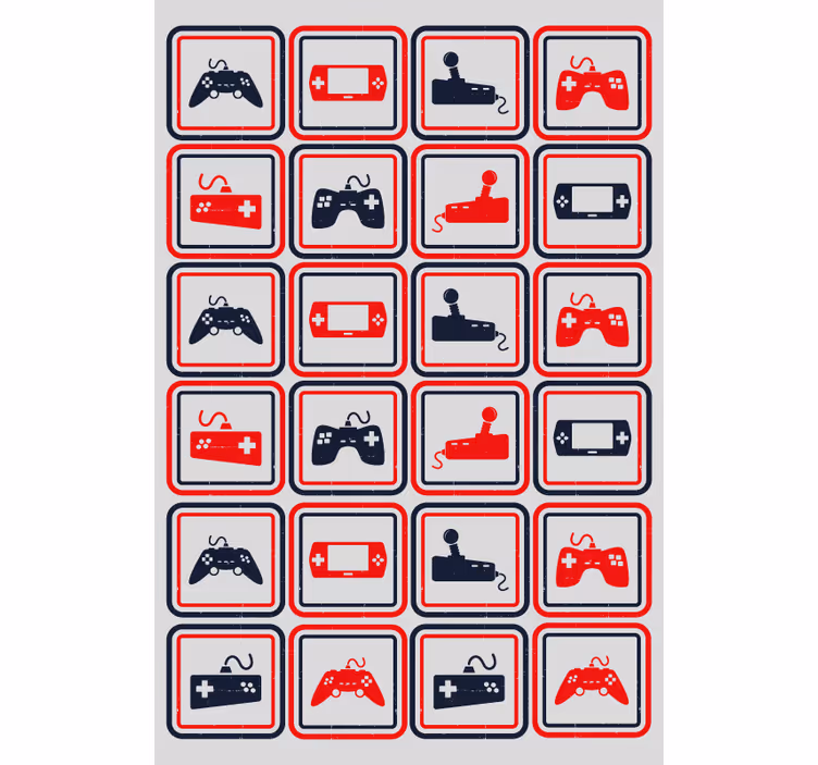 Retro gri kontrolörler geek stor perde - TenStickers