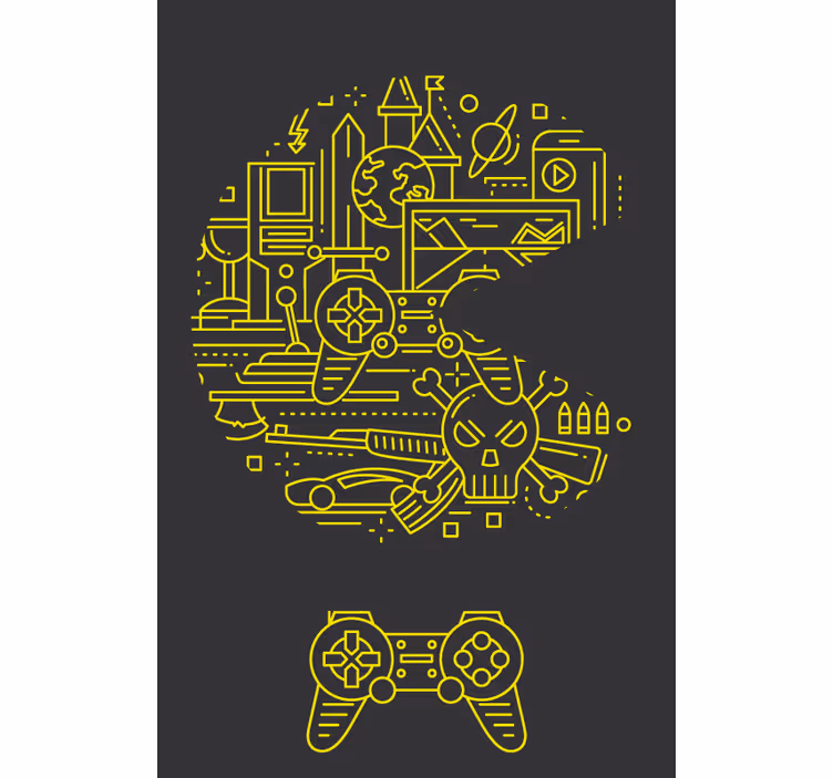 Sarı pac oyunu geek stor perde - TenStickers