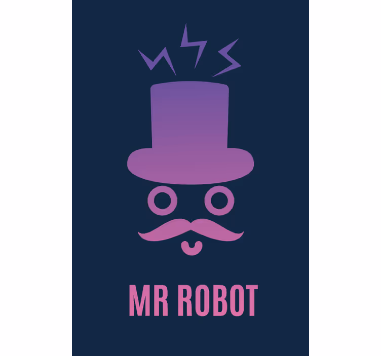 Beyefendi robotu geek desenli stor perde - TenStickers