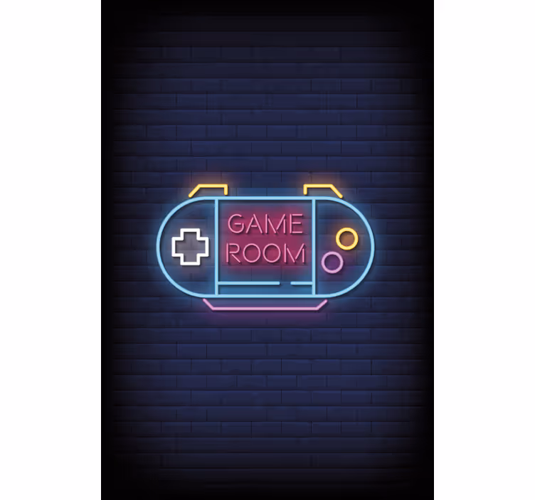 Neon ışıklı oyun odası geek stor perde - TenStickers