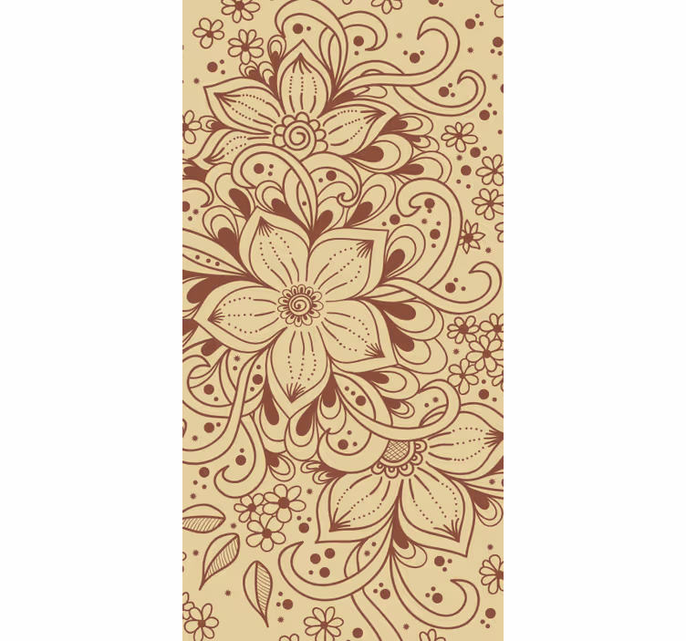 çiçekli paisley deseni rustik stor perde - TenStickers