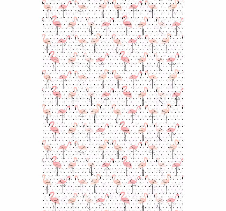 Pembe flamingo ve siyah küçük noktalar Stor perde - TenStickers