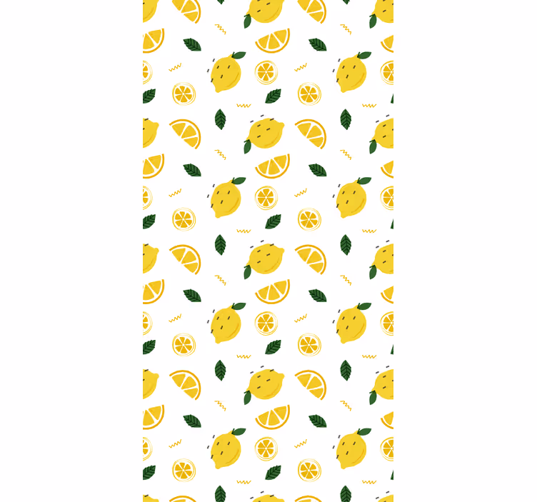 Limon dilimi motifi meyve ve sebzeler stor perde - TenStickers