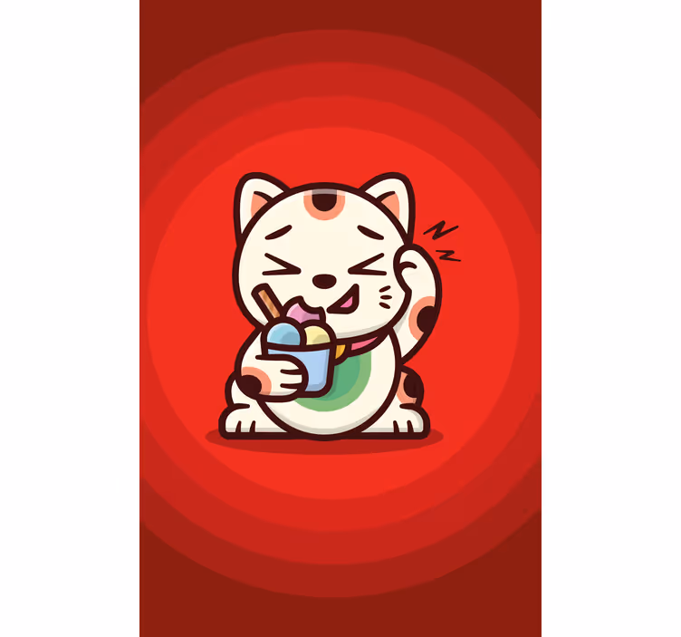 Kedi ödüllerin tadını çıkarıyor eğlenceli stor perde - TenStickers