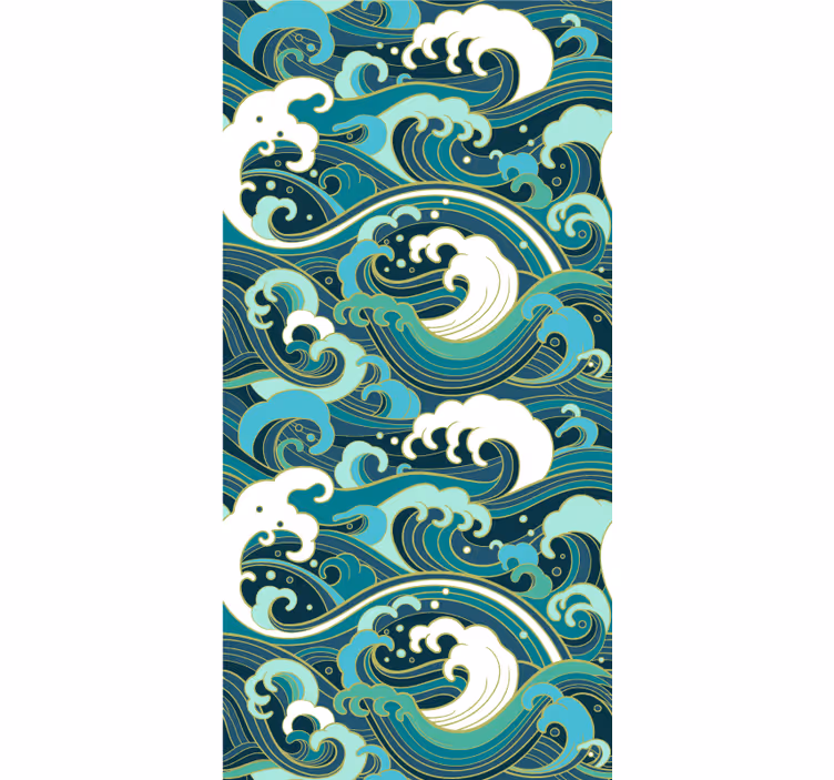 Art nouveau dalgaları orijinal stor perde - TenStickers