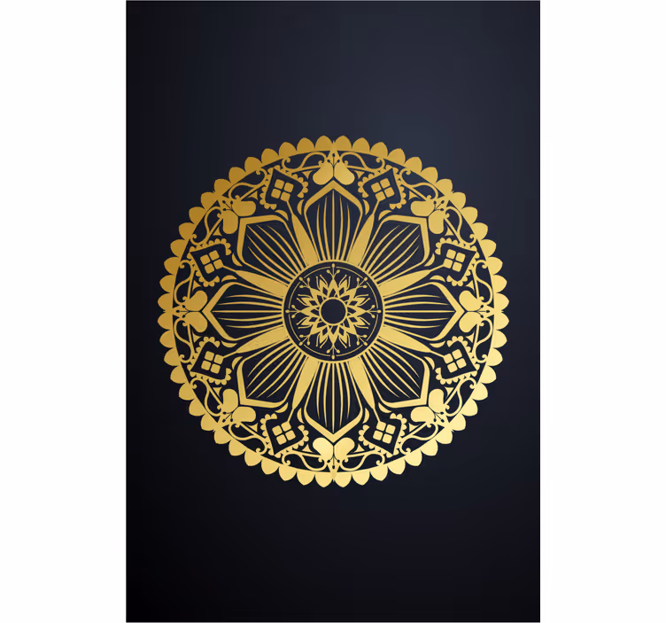 Altın efektli donanma mandala zen Stor perde - TenStickers