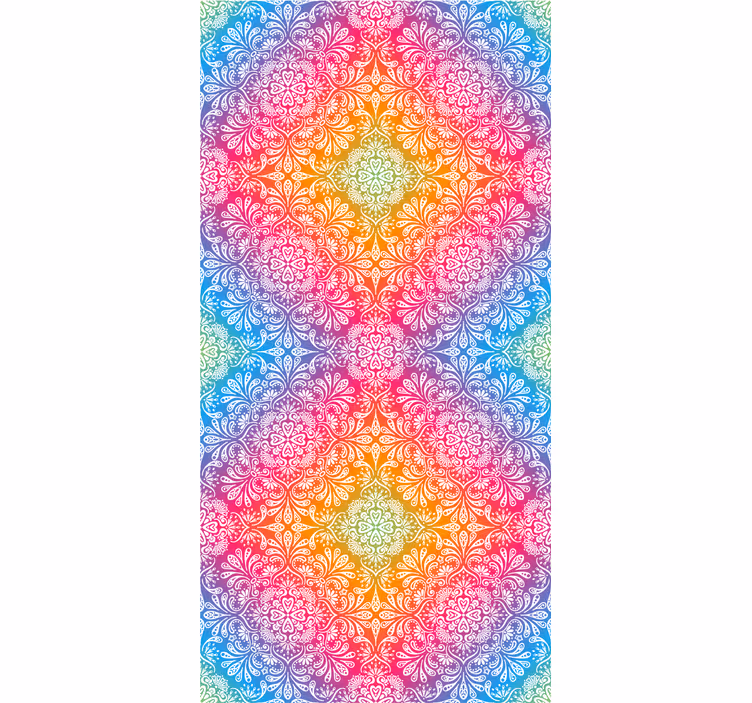 Renkli mandala deseni zen stor perde - TenStickers