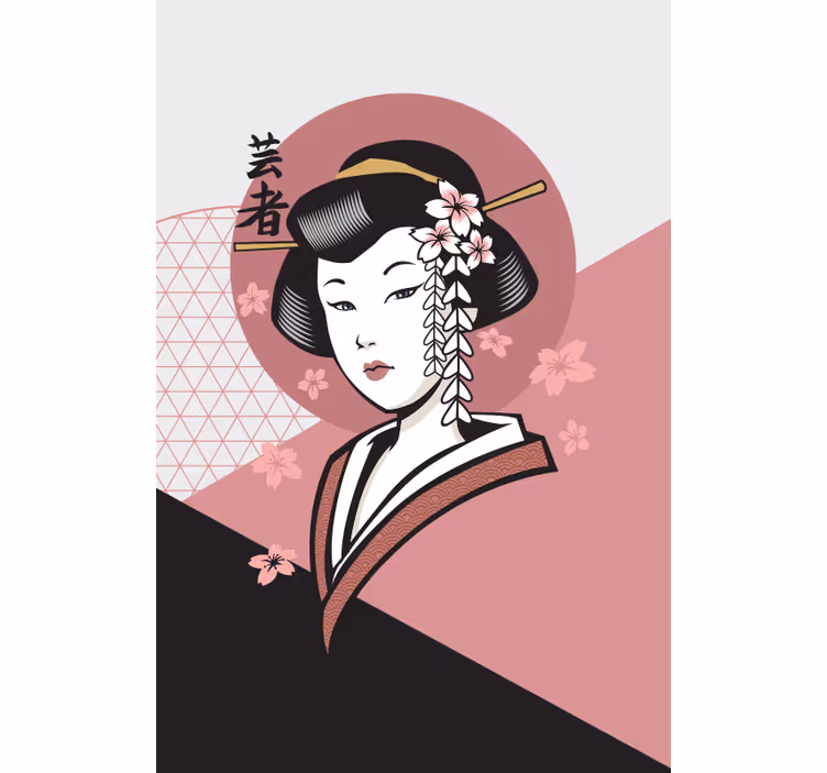 Güzel geyşa japonya orijinal stor perde - TenStickers