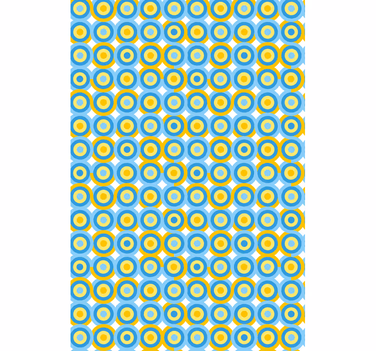 Mavi dairesel desen stor perde - TenStickers