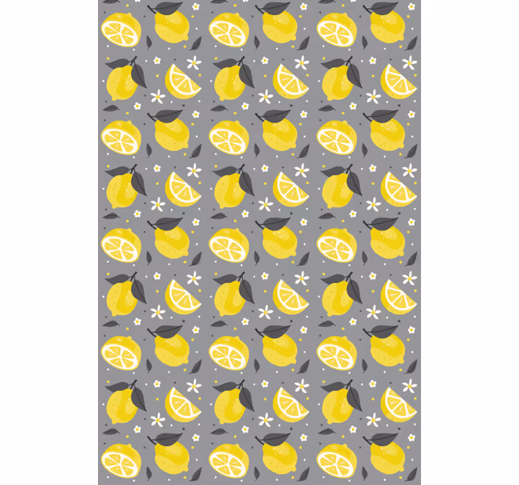 Limon dilimi deseni meyve ve sebzeler stor perde - TenStickers