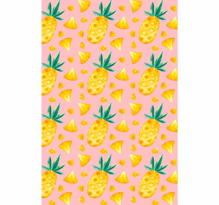 Ananas desen keyfi meyve ve sebzeler stor perde - TenStickers