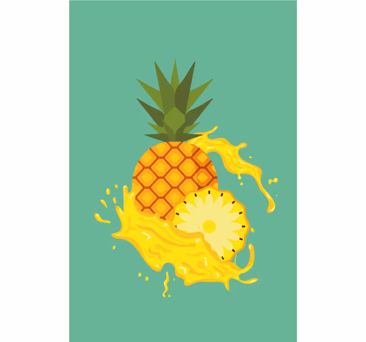 Ananas sıçraması meyve ve sebzeler stor perde - TenStickers