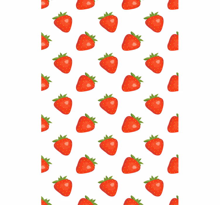 çilek motifi meyve ve sebzeler stor perde - TenStickers