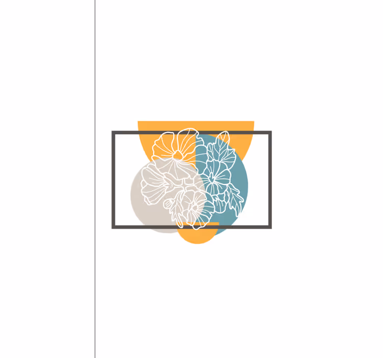 çerçeve çiçek Stor perde ile sanat tasarımı - TenStickers