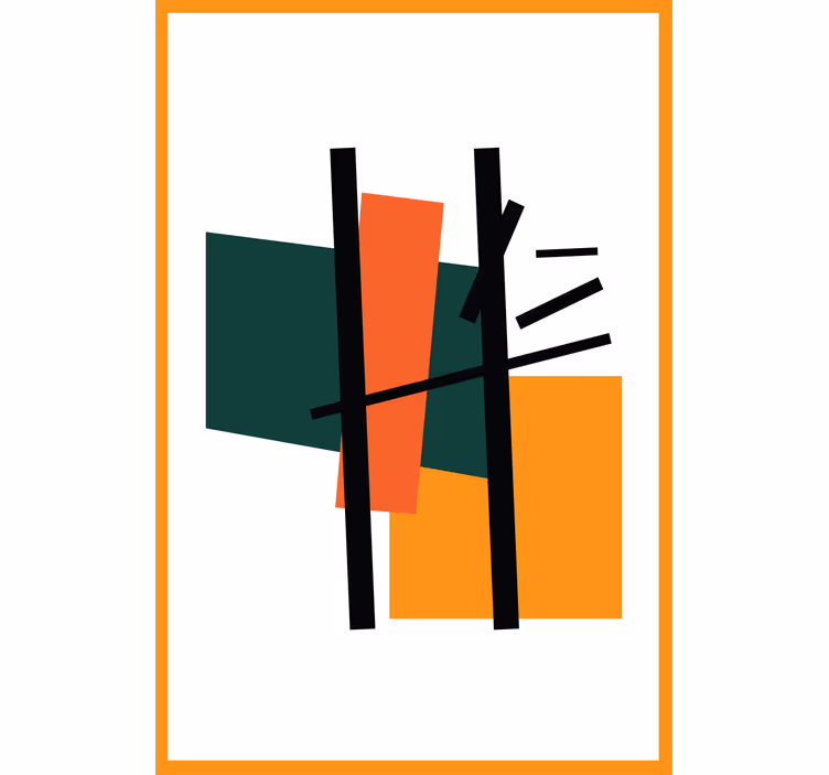 Geometrik blok kompozisyonu modern stor perde - TenStickers