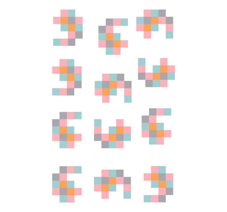 Pikselli geometrik desenler orijinal stor perde - TenStickers