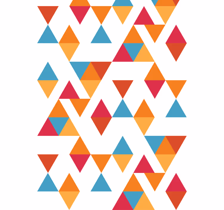 Renkli geometrik üçgen modern stor perde - TenStickers