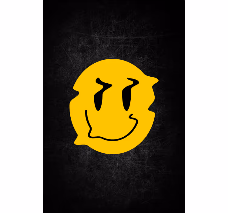 Sarı çarpık yüz orijinal stor perde - TenStickers