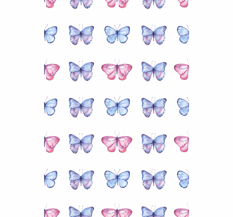 Pembe ve mavi kelebekler Stor perde - TenStickers