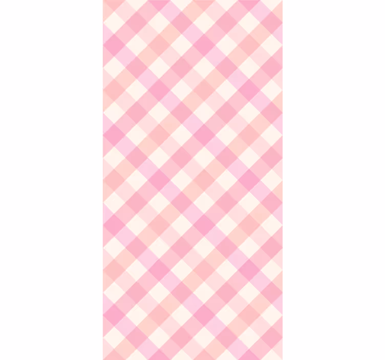 Pembe ekose desenli genç Stor perde - TenStickers
