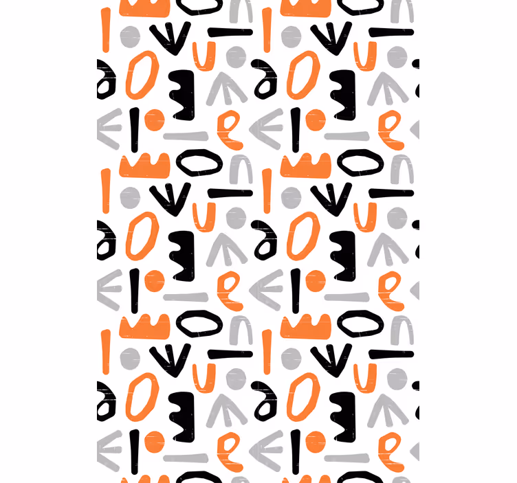 Geometrik harfler metin ile stor perde - TenStickers