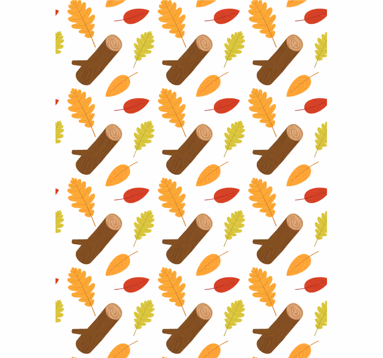 Sonbahar yaprakları deseni çiçekler ve bitkiler stor perde - TenStickers