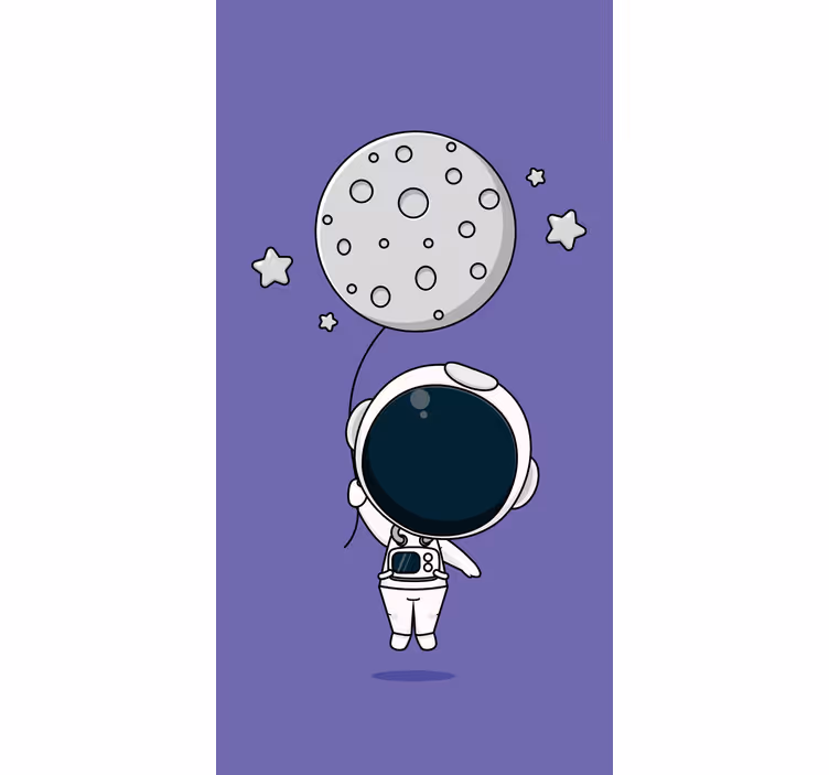 Ay'ı tutan astronot eğlenceli stor perde - TenStickers