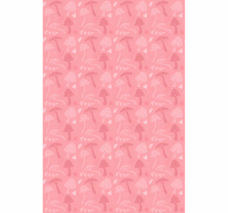 Pembe sevimli mantarlar çiçekler ve bitkiler stor perde - TenStickers